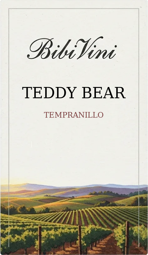 Teddy Bear Tempranillo label