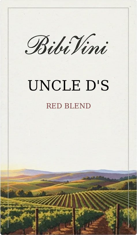 Uncle D's Red Blend label